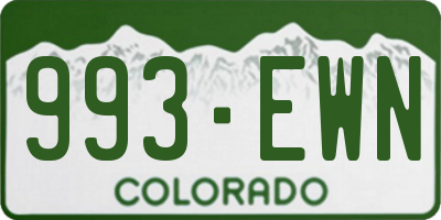 CO license plate 993EWN