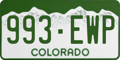 CO license plate 993EWP