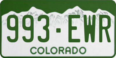 CO license plate 993EWR