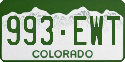 CO license plate 993EWT