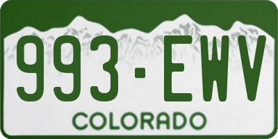 CO license plate 993EWV