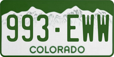 CO license plate 993EWW