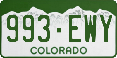 CO license plate 993EWY