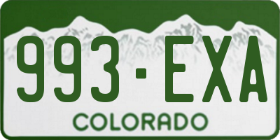 CO license plate 993EXA