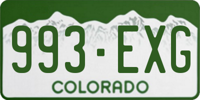 CO license plate 993EXG