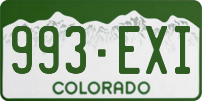 CO license plate 993EXI