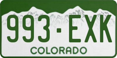 CO license plate 993EXK