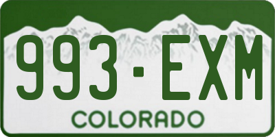 CO license plate 993EXM