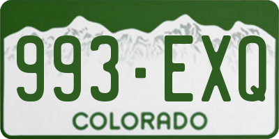 CO license plate 993EXQ