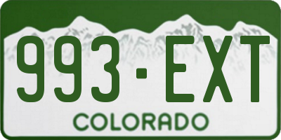 CO license plate 993EXT