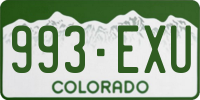 CO license plate 993EXU