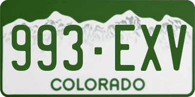 CO license plate 993EXV