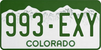 CO license plate 993EXY
