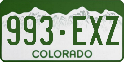 CO license plate 993EXZ