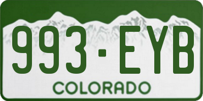 CO license plate 993EYB