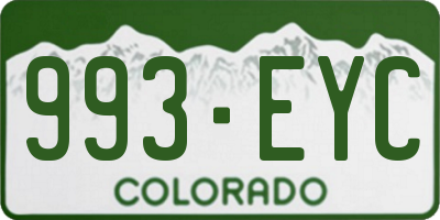 CO license plate 993EYC