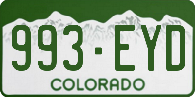 CO license plate 993EYD