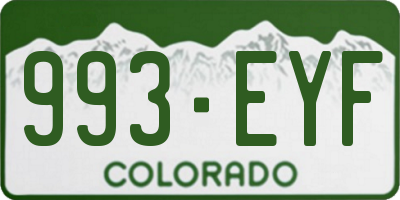 CO license plate 993EYF