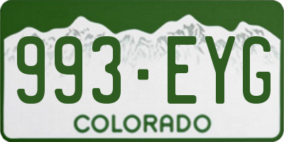 CO license plate 993EYG