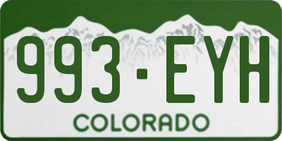 CO license plate 993EYH
