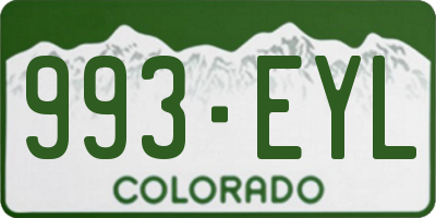 CO license plate 993EYL