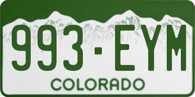 CO license plate 993EYM