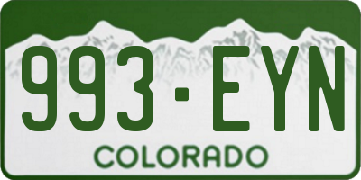 CO license plate 993EYN