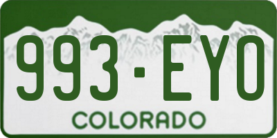 CO license plate 993EYO
