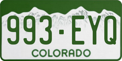 CO license plate 993EYQ