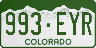 CO license plate 993EYR