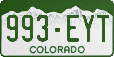 CO license plate 993EYT
