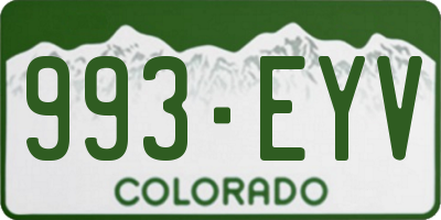 CO license plate 993EYV