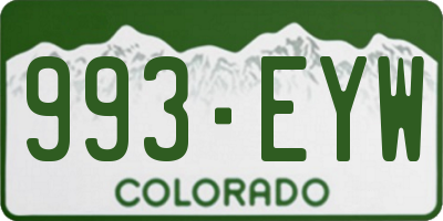 CO license plate 993EYW