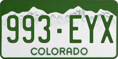 CO license plate 993EYX