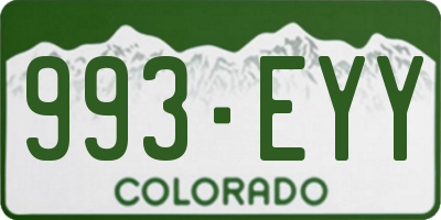 CO license plate 993EYY