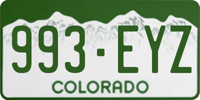 CO license plate 993EYZ