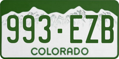 CO license plate 993EZB