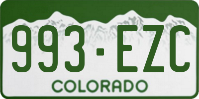 CO license plate 993EZC