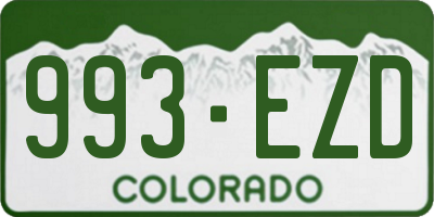 CO license plate 993EZD