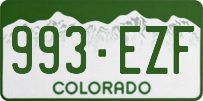 CO license plate 993EZF