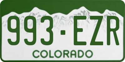 CO license plate 993EZR