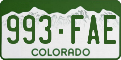 CO license plate 993FAE