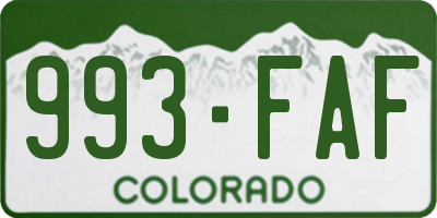 CO license plate 993FAF