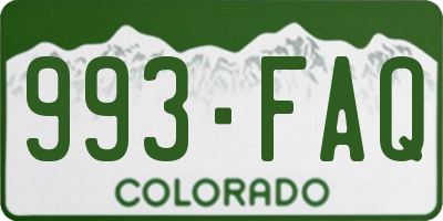 CO license plate 993FAQ