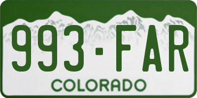 CO license plate 993FAR