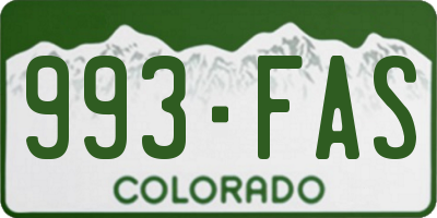 CO license plate 993FAS