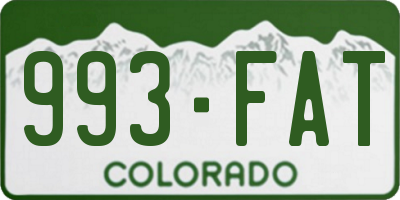 CO license plate 993FAT