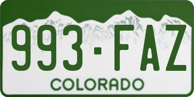 CO license plate 993FAZ