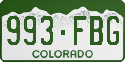 CO license plate 993FBG