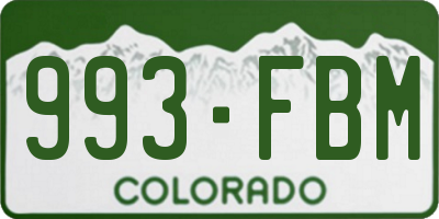 CO license plate 993FBM